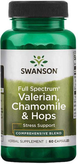 Swanson Full Spectrum Valerian, Chamomile & Hops 60 κάψουλες