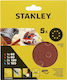 Stanley Quick Fit Φύλλο Λείανσης Έκκεντρου Τριβείου K120 / K180 / K60 / K80 με Τρύπες 125x125mm Σετ 5τμχ