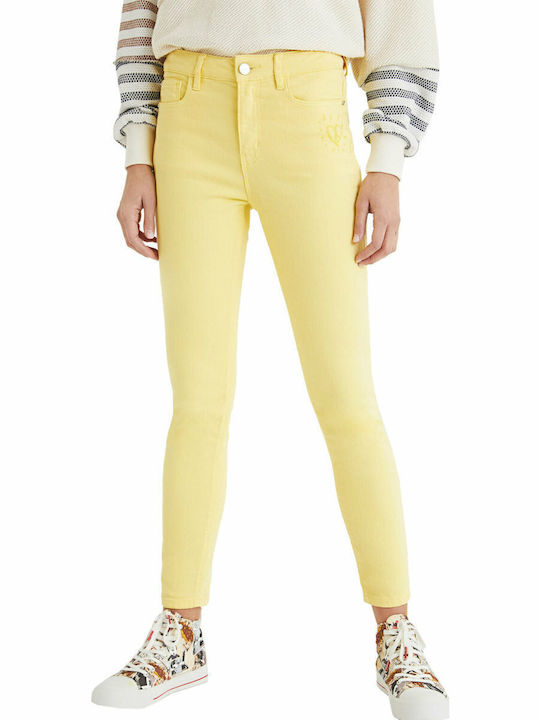 Desigual Alba Damenjeans in Enger Passform Gelb