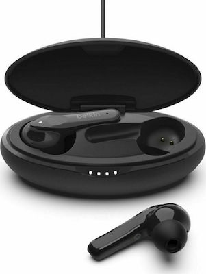 Belkin Soundform Move Earbud Bluetooth Handsfree Ακουστικά με Αντοχή στον Ιδρώτα και Θήκη Φόρτισης Μαύρα