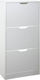 Holz Schuhschrank Tir mit 6 Regalen White L60xW23.3xH119cm