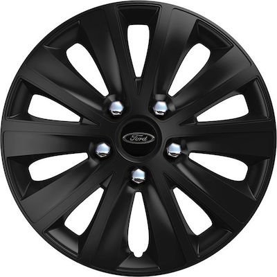 Versaco Car Hubcap Set Rapide NC with Ford Emblem 15" 4pcs Black