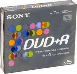 Sony Εγγράψιμα DVD+R 4x 4.7GB 5τμχ