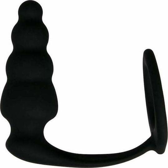 Easytoys Cock Ring with Ribbed Anal Plug