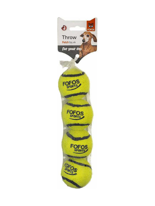 Fofos Dog Toy Ball Medium Yellow 4pcs