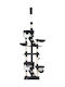 Pawhut Scratching Post Cat Trees Gray Ceiling 60x45x260cm