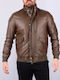 Geox M5422AF5001 Men's Winter Leather Jacket Tabac Brown