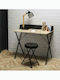 Secretary Desk Wooden Gray with Metal Legs 90x50x84cm