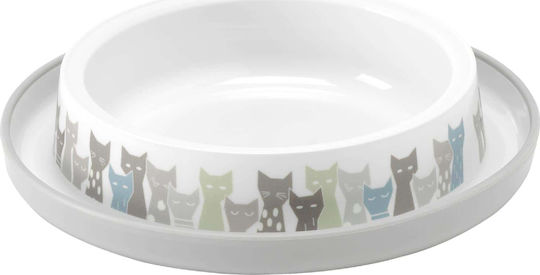 Moderna Trendy Dinner Cat Maasai Πλαστικό Μπολ Φαγητού & Νερού για Σκύλο & Γάτα 210ml σε Γκρι Χρώμα