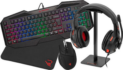 Subsonic Raiden 5 in 1 Set Gaming Tastatură cu iluminare RGB & Mouse (Engleză US)