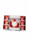 Karvounis Set of Cups Coffee Porcelain Red 90ml 12pcs