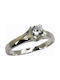 Silver solitaire ring with white cubic zirconia