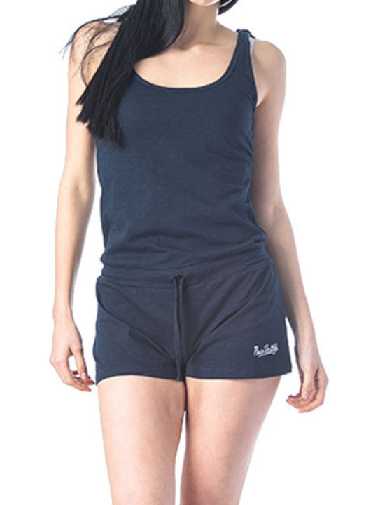 86410 Women's Sleeveless One-piece Shorts Blue