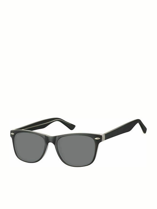 Sunoptic Men's Sunglasses with Black Acetate Frame and Black Lenses SS-CP134A