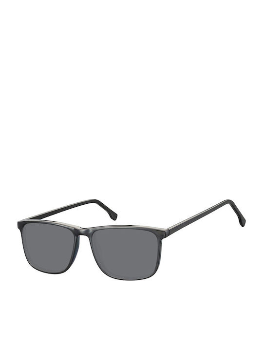 Sunoptic Men's Sunglasses with Black Plastic Frame and Black Lens SS-CP132