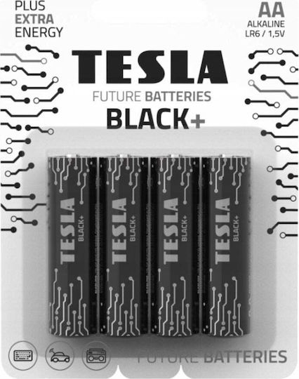 Tesla Batteries Black+ Alkaline Batterien AA 1.5V 4Stück