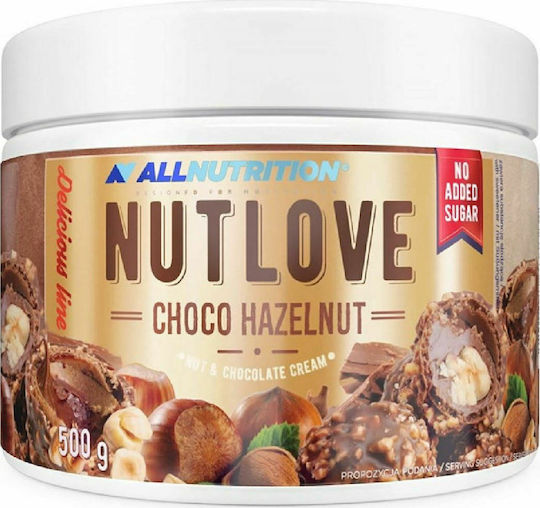 AllNutrition Άλειμμα Ψωμιού Nutlove χωρίς Προσθήκη Ζάχαρης με Choco Hazelnut 500gr