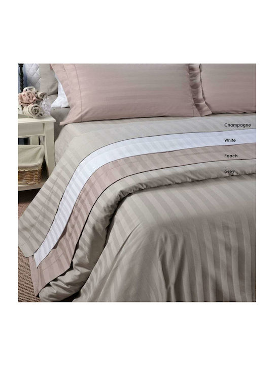 Down Town Home Duvet Cover Set Cotton Single with Pillowcase 175x245 Zaquard Grey