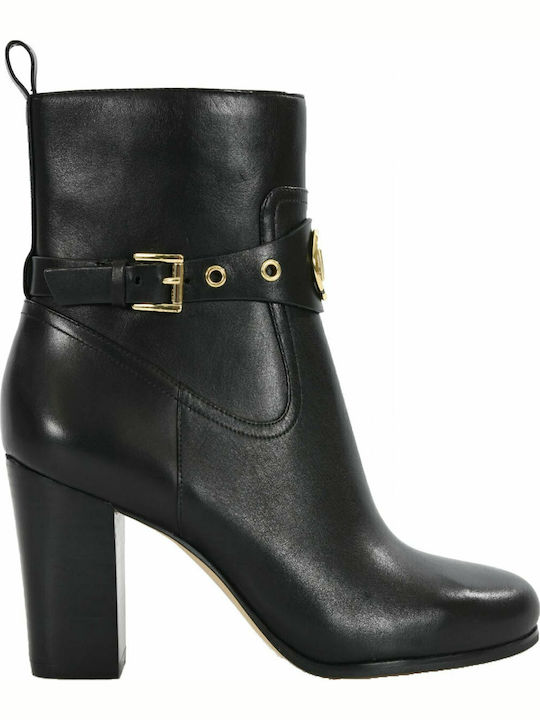 Michael Kors Leather Women's Ankle Boots with High Heel Black 40F8HAHE5L-001