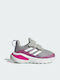 Adidas Kids Sports Shoes Running Fortarun with Velcro Grey Two / Cloud White / Shock Pink