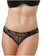 Amelia Damen Slip mit Spitze Schwarz