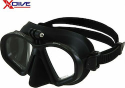 XDive Μάσκα Θαλάσσης Σιλικόνης Venom C σε Μαύρο χρώμα