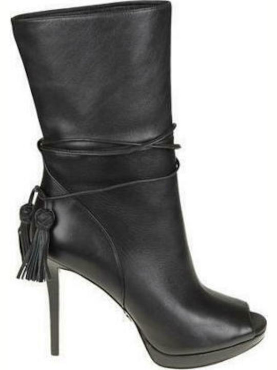 Michael Kors 40T7ROHE5L Women's Leather Boots Black