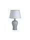 Click Ceramic Table Lamp for Socket E27 with Gray Shade and Base