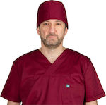 Alezi Unisex Capac chirurgical Burgundy din Bumbac și Poliester