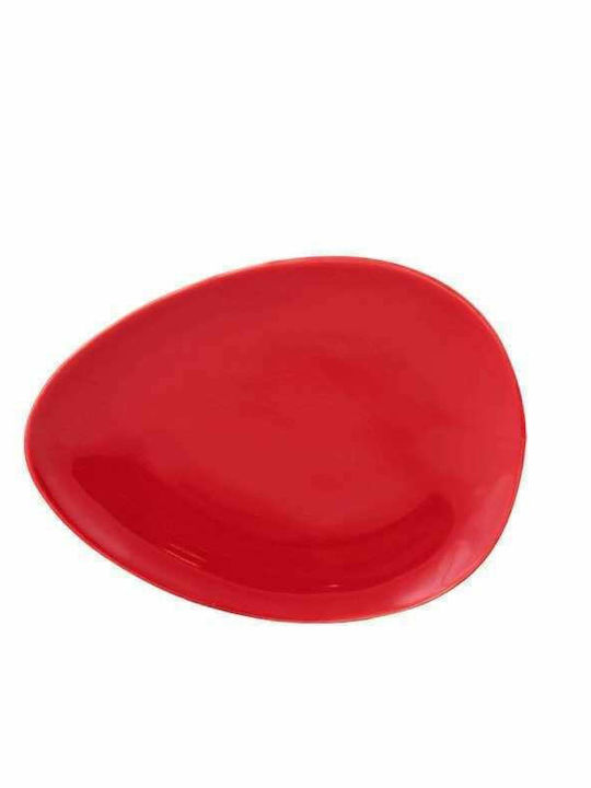 Art et Lumiere Imagination Plate Desert Oval made of Porcelain Red 19.5x15cm