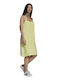 Summer Midi Athletic Dress with Spaghetti Straps Pulse Yellow