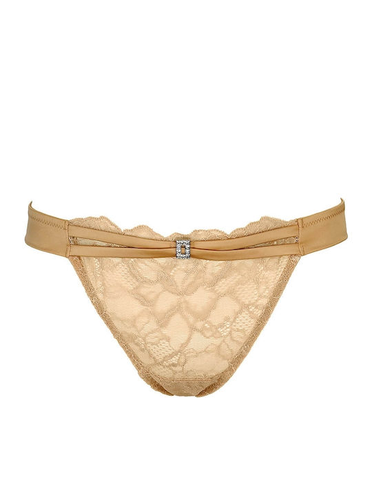 Luna Miracle Platinum Women's String with Lace Beige