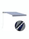 vidaXL Terrace Wall Tent with LED Light Blue / White 3x2.5cm