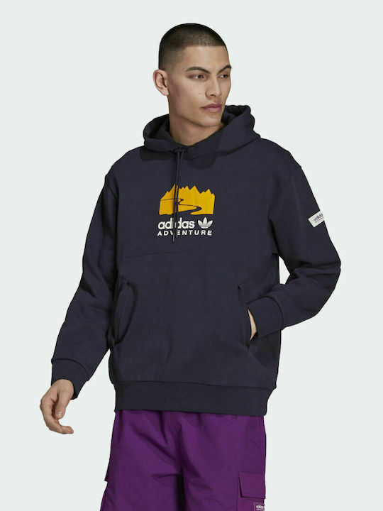 Adventure Φούτερ με Κουκούλα Navy