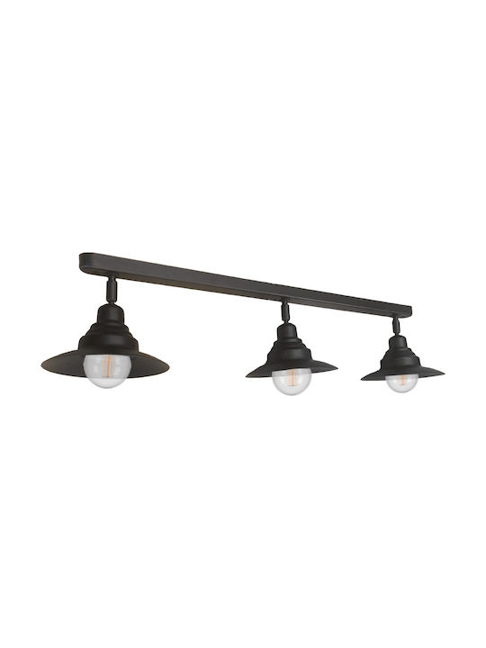 Ceiling Mount Light 80cm Black with Socket E27