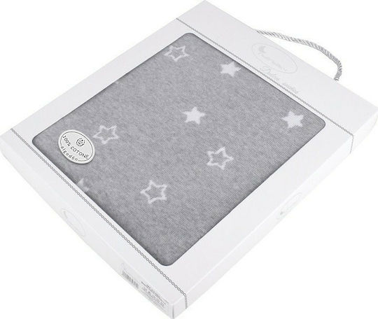 Interbaby Одеяло Детски пелени за пелени Stars 100% памук Сив 75x100см.