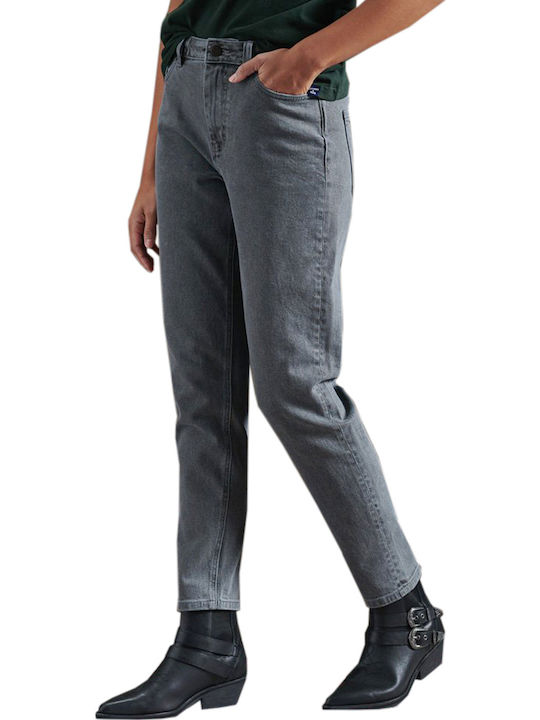 Hoch tailliert Damenjeans in Schlanker Passform Schwarz