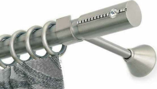 Anartisi Metallisch Vorhangstange Bianco Strass Einfach Φ25mm 200cm Nickel Satin