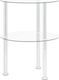 Round Glass Side Table Silver L38xW38xH50cm