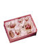 Karvounis Tea Set with Mug Made of Pink Porcelain 7 Pieces