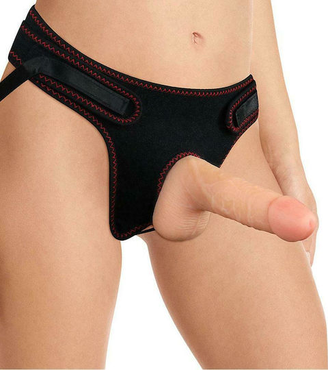 Lovetoy Ingen Easy Strapon Set Арсенал с Единично Дилдо 18см в Телесен цвят