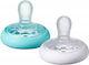 Tommee Tippee Suzete ortodontice Silicon Albastru deschis și alb pentru 0-6 luni 2buc