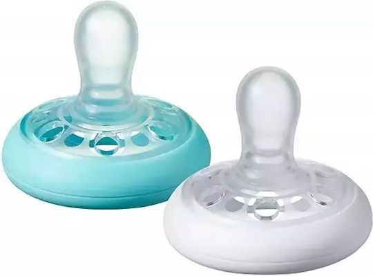 Tommee Tippee Suzete ortodontice Silicon Albastru deschis și alb pentru 0-6 luni 2buc