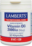 Lamberts Vitamin D3 Βιταμίνη για Ανοσοποιητικό 2000iu 30 κάψουλες