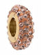 Folli Follie Charm with Stones with Stones of Gold Plated Silver Pink