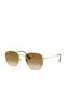 Ray Ban Hexagonal Sunglasses with Gold Metal Frame and Brown Gradient Lens RB3548 001/51