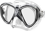 Seac Silicone Diving Mask Italia Black Metal/White Transparent