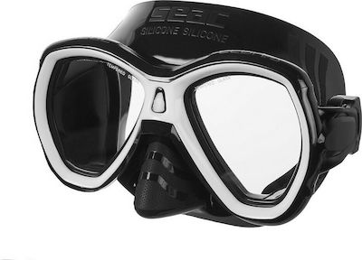 Seac Silicone Diving Mask Elba Black/White Black