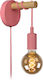Lucide Lightning Paulien Vintage Leuchte Wand Steckdose mit Fassung E27 Rosa 12cm