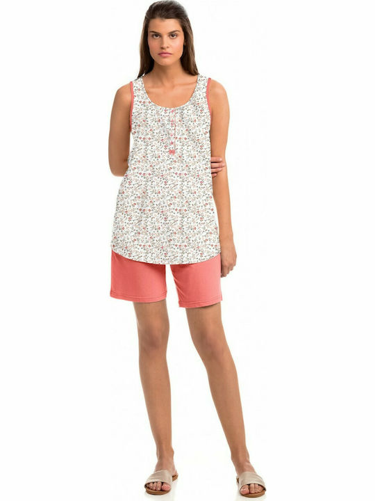 Vamp Summer Women's Pyjama Set Cotton Pink Lulu